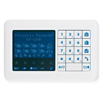 Visonic PowerG KP-250 LCD keypad with PROX, dedicated to PowerMaster-33